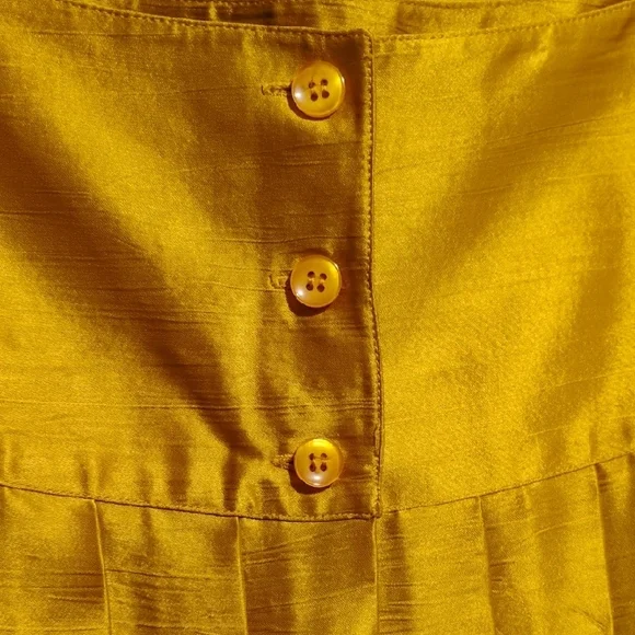 SALE! RARE! Jac Dale Gold Pleated Vintage Midi Skirt - Picture 6 of 10